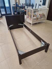 struttura letto legno color venghe 80x190