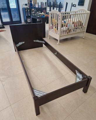 struttura letto legno color venghe 80x190