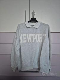 felpa con colletto e scritta