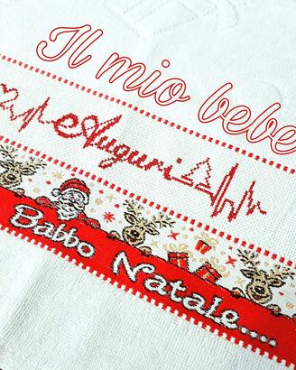 Strofinaccio Cucina Natalizio Ricamo A Mano spugna