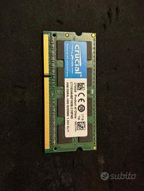 crucial ddr3l 8 GB 1600 MHz per portatile perfette