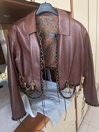 Giacca corta vintage pelle  "Oaks-Leather by FERRÈ