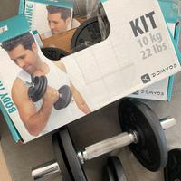 2 Kit body training  Domyos manubri 10kg l’uno