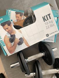 2 Kit body training  Domyos manubri 10kg l’uno