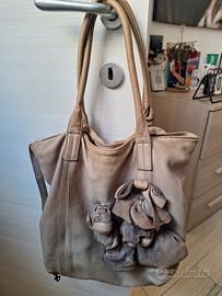 borsa in pelle verde salvia