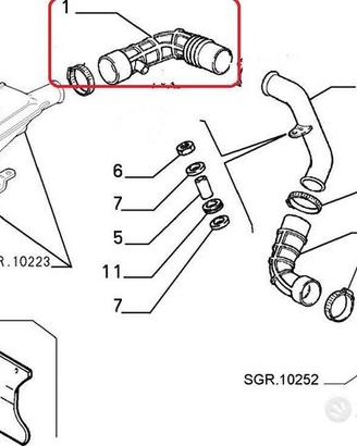 MANICOTTO ASPIRAZIONE ALIMENTAZIONE ALFA 145-146 -