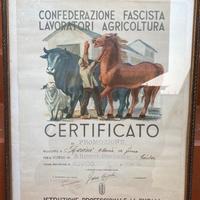 Manifesto Originale Ventennio Fascista In Cornice
