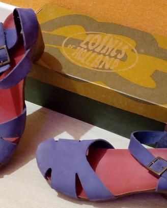 Sandali in pelle e cuoio viola numero 39