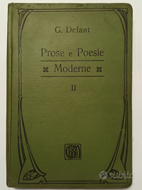 Antico libro scolastico "Prose e poesie moderne"