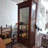 ARMADIO UN'ANTA CON SPECCHIO IN NOCE
