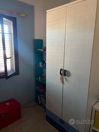 letto a castello blu/azzurro/bianco