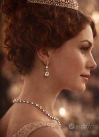 Antichi orecchini argento 1900 con scrigno d’epoca