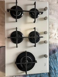 Piano cottura a gas Whirlpool in vetro bianco