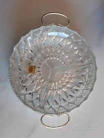 Antipastiera in vetro con supporto in metallo arge