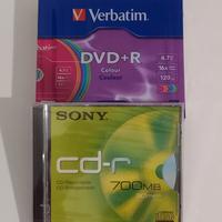 Confezione 5 dvd r + 1 cd r sony nuovi sigillati
