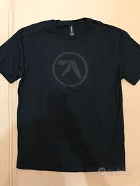 Aphex Twin logo black t-shirt black print