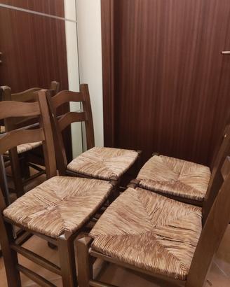 sedie legno con seduta paglia