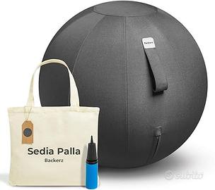 Sitting ball nera 75 cm quasi nuova rivestita lino