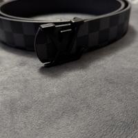 Cintura stile LV scacchi nero e grigio 