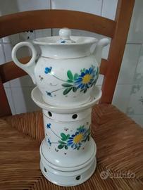 Villeuse Tisaniera in ceramica di epoca Francese