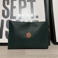 Pochette in pelle verde bottiglia Trussardi