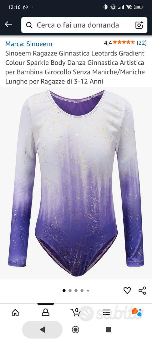 Body Danza Per Ragazze - Gradient Color Con Sparkle | Girocollo, Senza Maniche/Maniche Lunghe - Foto 11