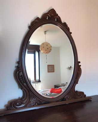 Specchiera classica in legno ovale con base