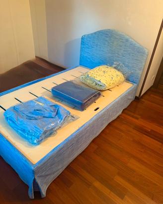 Letto 1 piazza e mezza 120x200 con rete e corredo