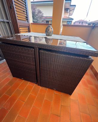 Tavolo da giardino con 4 poltroncine