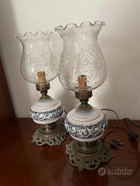 Coppia abat jour vintage decorate .Vecchia Savona.