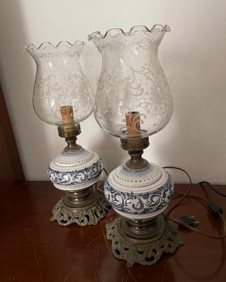 Coppia abat jour vintage decorate .Vecchia Savona.