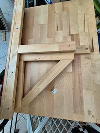 Tavolo da parete pieghevole in legno massiccio

