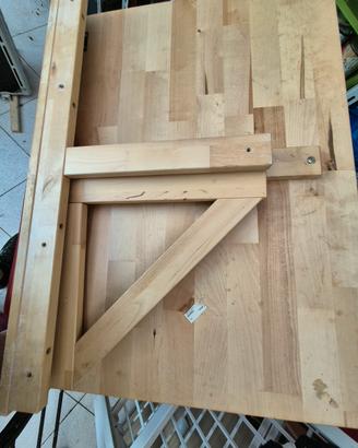 Tavolo da parete pieghevole in legno massiccio

