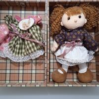Bambola mydoll in pezza vintage con valigia h.30cm