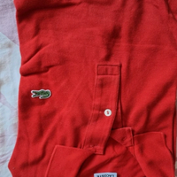 Polo manica lunga lacoste rossa tg 6 xxl