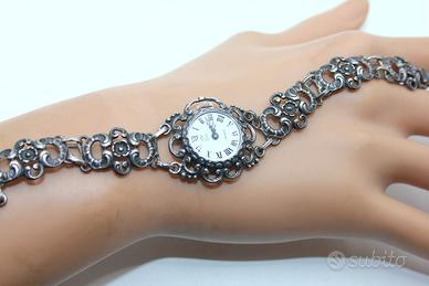 Splendido gioiello bracciale orologio argento 835