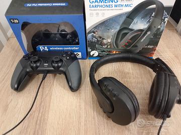 controller ps4+ cuffie 