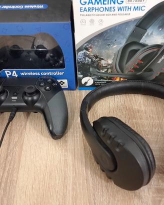controller ps4+ cuffie 
