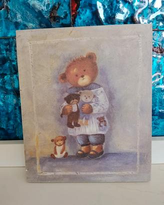 Quadro cameretta bambini orsetti stile country