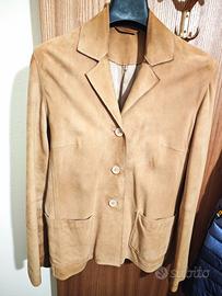 Giacca in vera pelle scamosciata