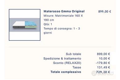 Emma materasso + letto doghe legno