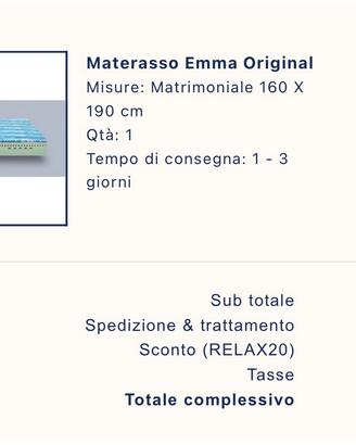 Emma materasso + letto doghe legno