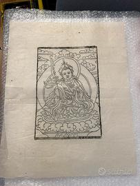 Stampa vintage budhista su carta sottile