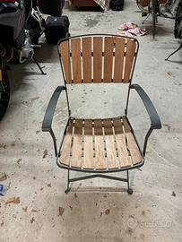 Set 4 Sedie pieghevoli emu ferro e teak