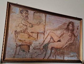 dipinto olio su masonite di Pietro Augusto Cassina