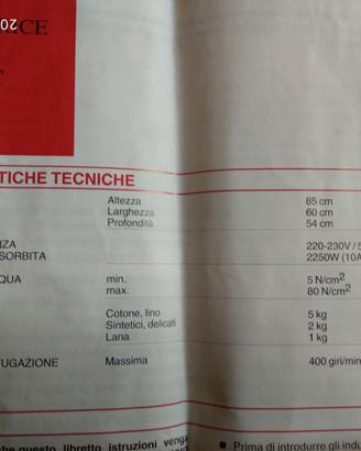 lavatrice ZOPPASPO 455C  per riparazione o ricambi