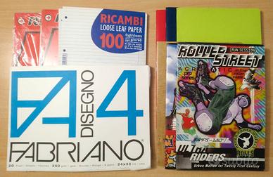 Vario materiale scolastico: Quaderni, Fogli, F4