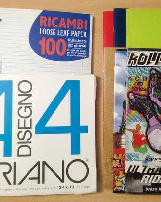 Vario materiale scolastico: Quaderni, Fogli, F4