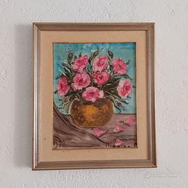 Quadro vintage raffigurante vaso con fiori