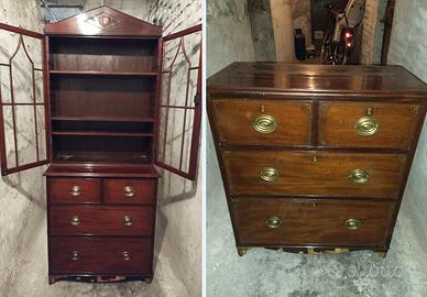 Trumeau Antico Inglese in Mogano (Epoca Regency)
